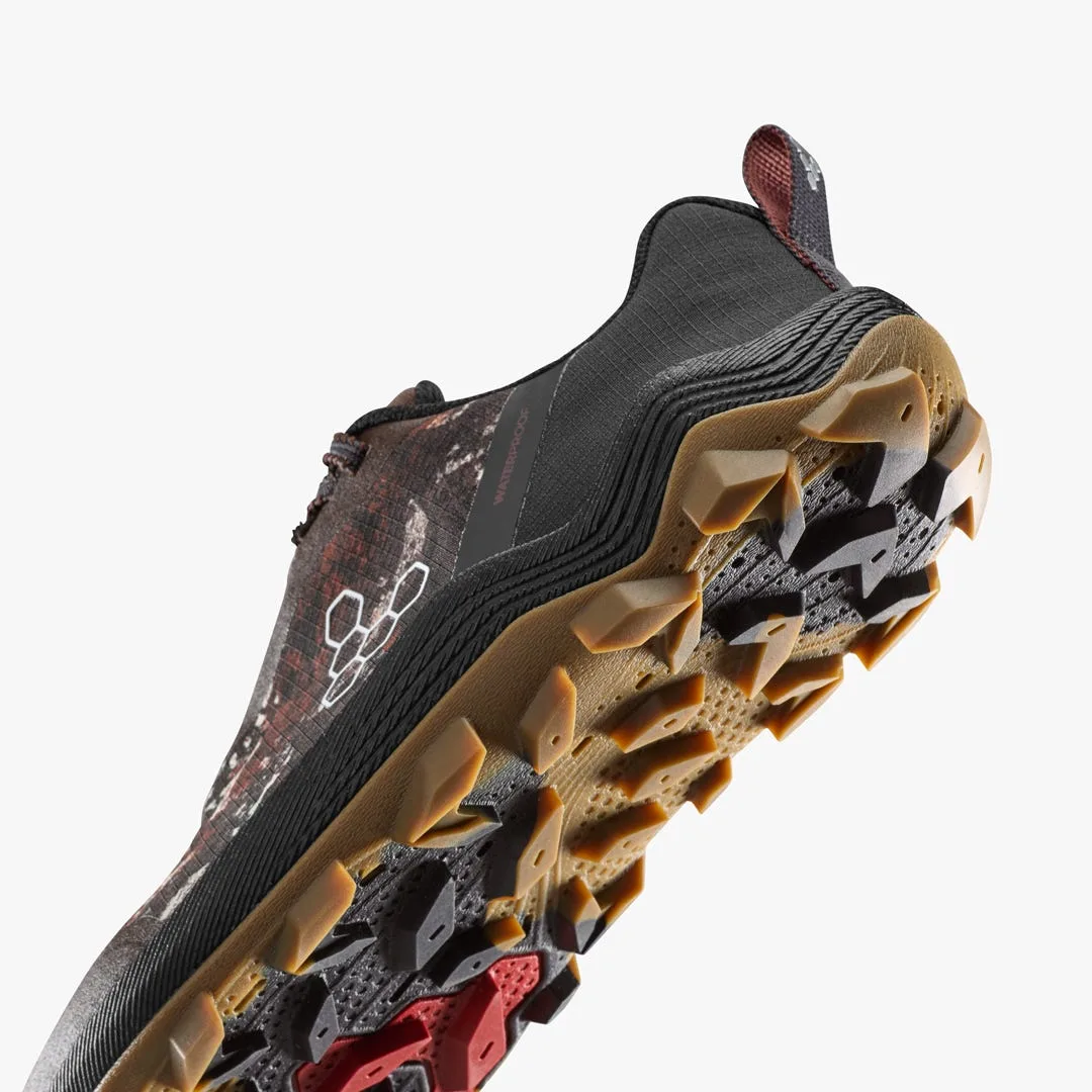 Кроссовки Vivobarefoot Primus Trail Flow Waterproof — женская модель, серо-коричневый с узором, фото 7