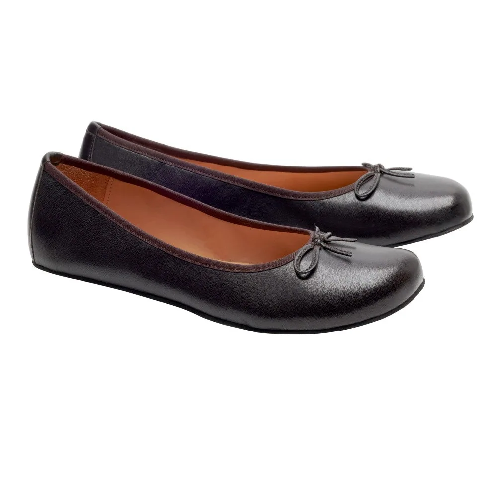 Женские балетки ZAQQ LOOQ Dark Brown (тёмно-коричневый цвет)