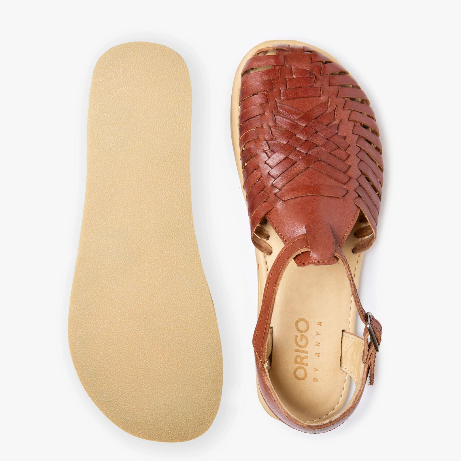 Босоногие сандалии Origo Huarache Sandal by Anya — корица, фото 7
